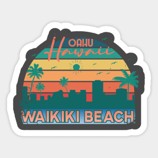 Oahu Waikiki Beach Sticker